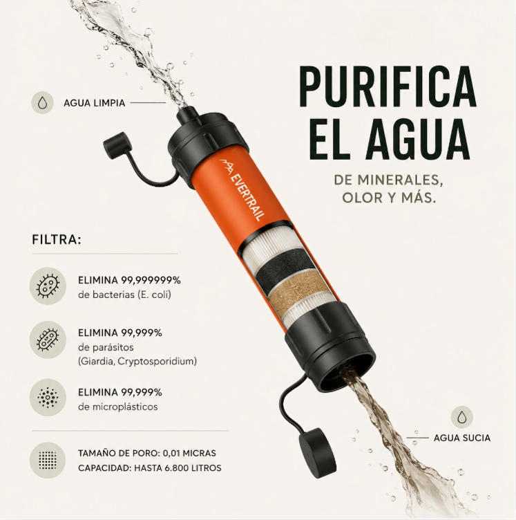 Filtro de Agua de Supervivencia Portátil